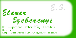 elemer szeberenyi business card